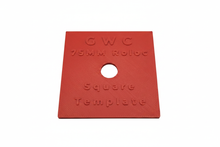 Load image into Gallery viewer, Red square template with 'GWC' and '75MM Roloc' text on a white background