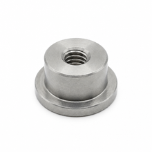 画像をギャラリービューアに読み込む, Top hat bung flange-down view on white