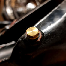Load image into Gallery viewer, 1/4" NPT brass hex fuel plug fitted to a G-Wizz Cycles Jones tank
