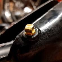 Load image into Gallery viewer, 1/4" Brass NPT Square head fuel plug fitted to a G-Wizz Cycles Jones tank
