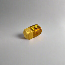 Load image into Gallery viewer, Front side view of 1/4" Brass NPT Square head fuel plug