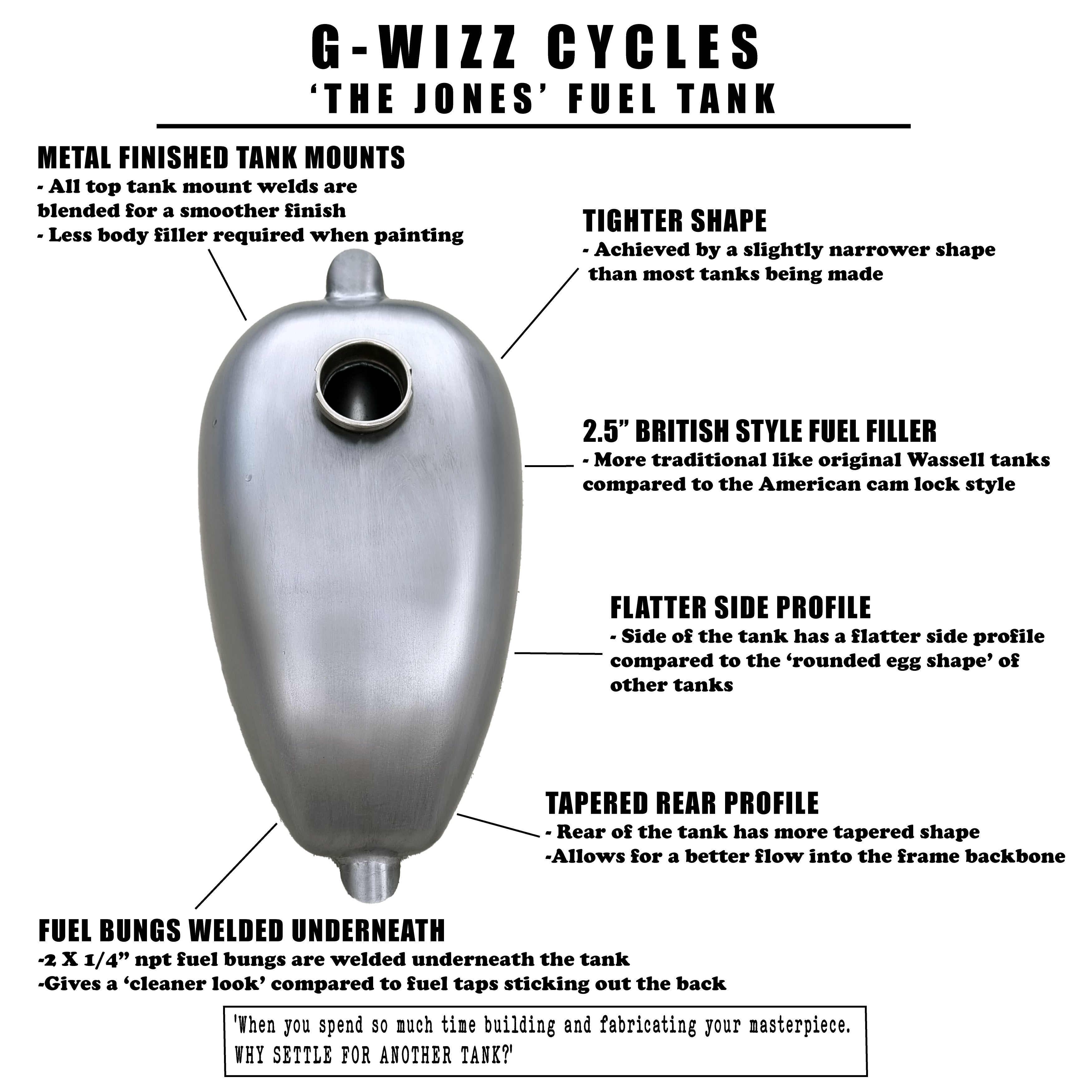 G-WIZZ CYCLES 'THE JONES' FUEL TANK