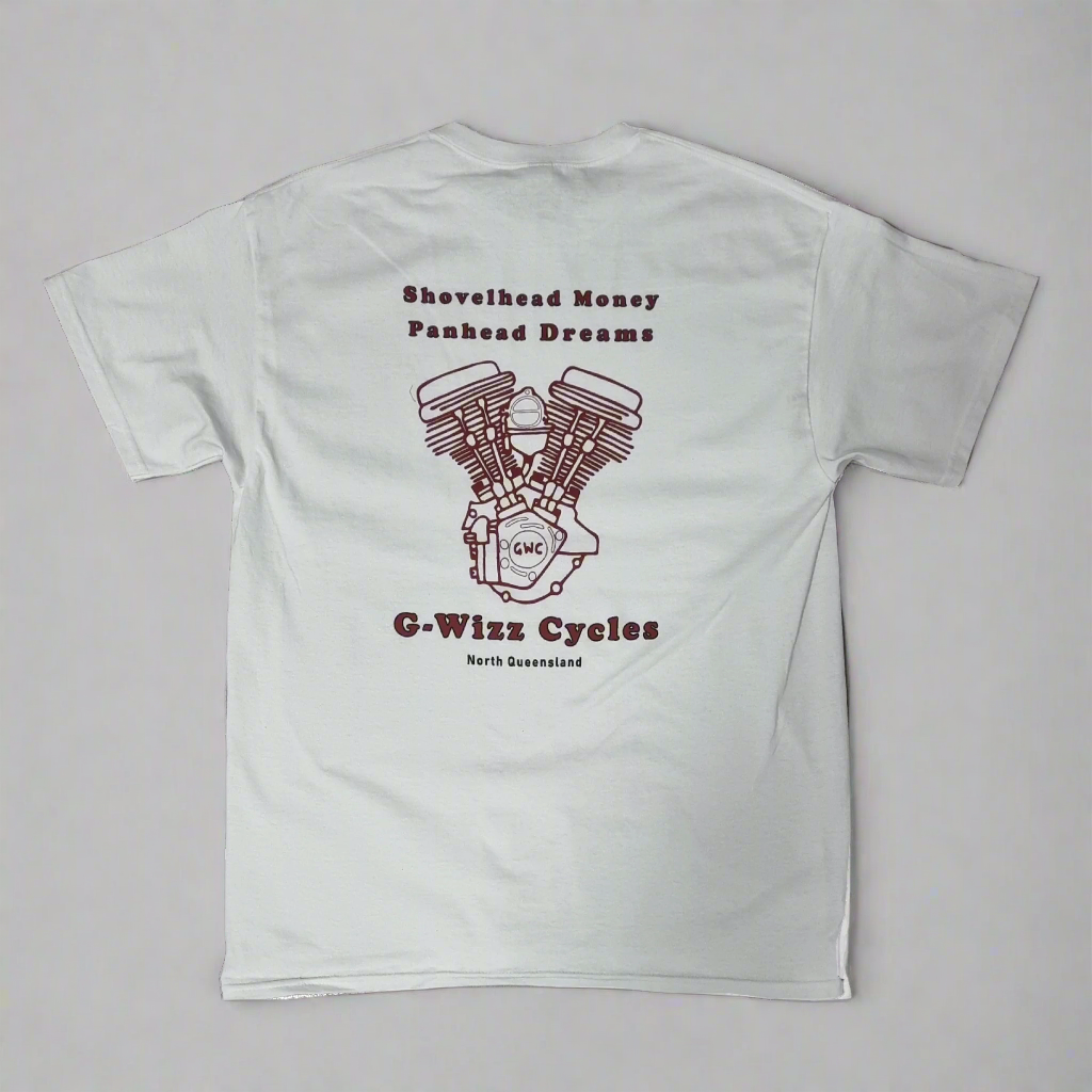 ***ON-SALE***'Shovelhead Money Panhead Dreams' White T-Shirt