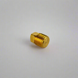 Rear view of 1/4" Brass NPT Square head fuel plug