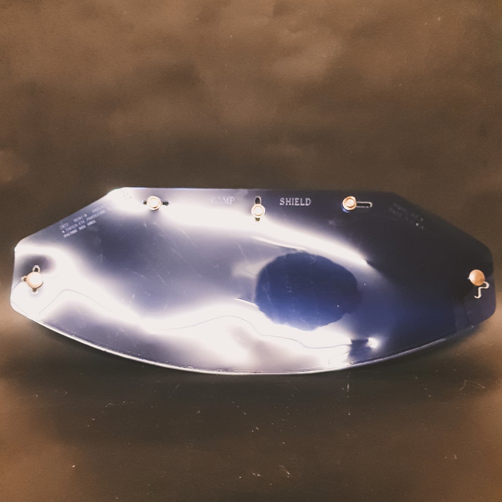 NOS 1960's Paulson Flat Comp Helmet shield to suit half face and full face in blue colour