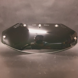NOS 1960's Paulson Flat Comp Motorcycle Helmet shield to suit half face and full face in green colour