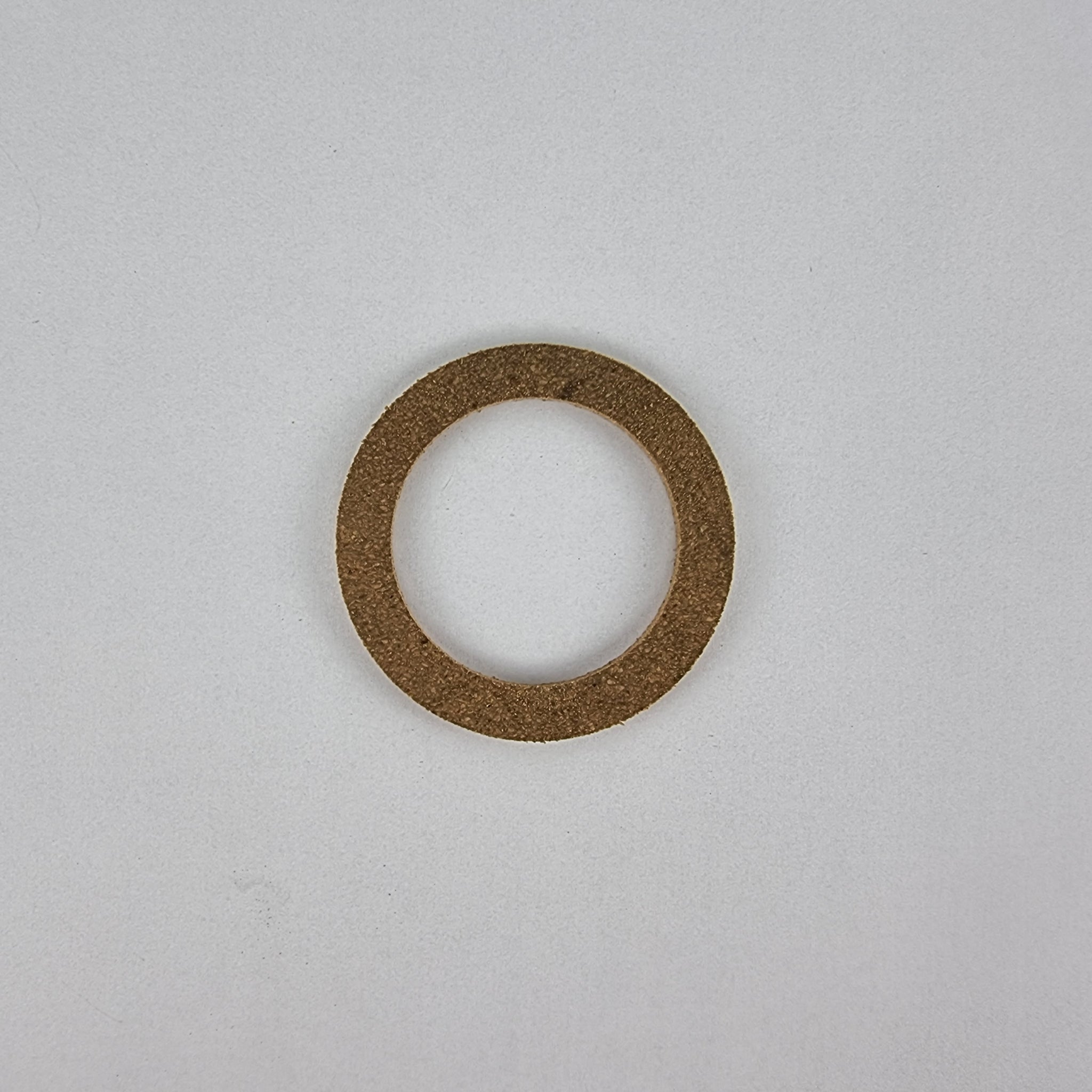 2.5" Hand cut high quality nitrile cork gasket showing the top view