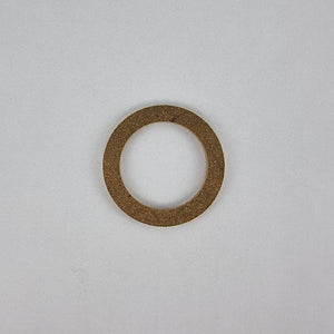 2.5" Hand cut high quality nitrile cork gasket showing the top view