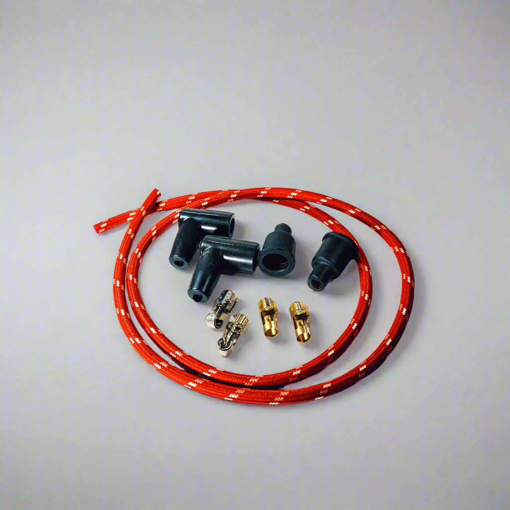 Red Braided Cloth Spark Plug Kit
