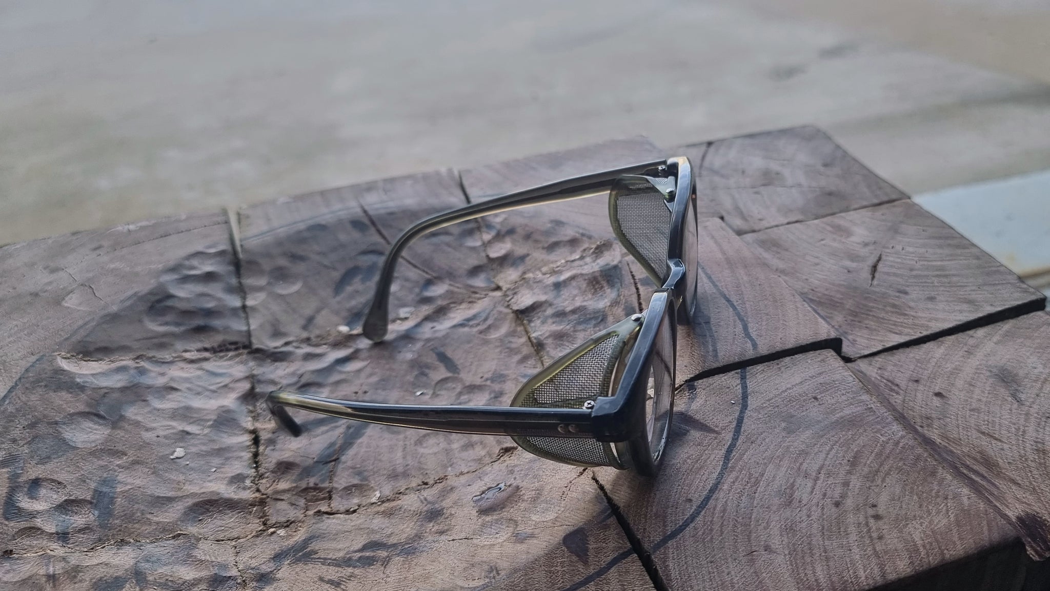 Limited Release Retro Green Safety Glasses Top Side View