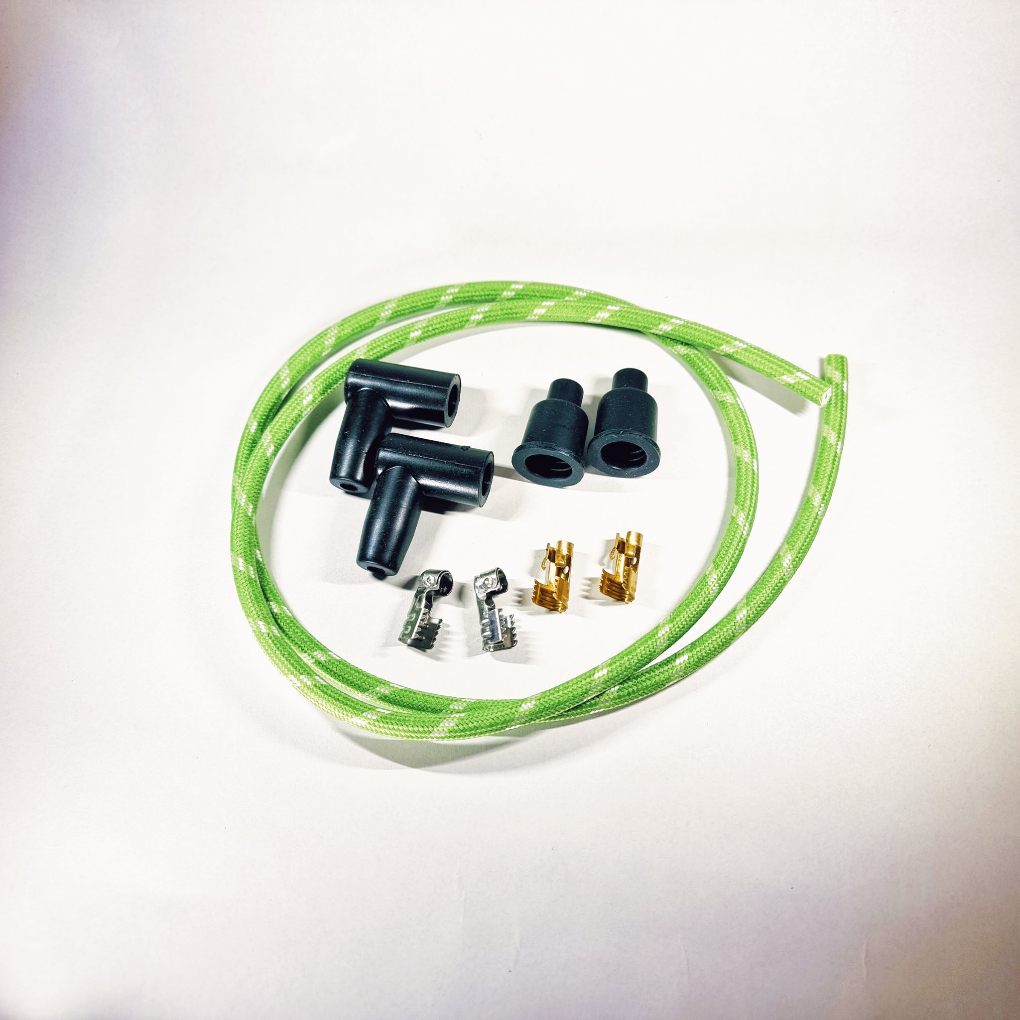 Green Braided Cloth Spark Plug Kit
